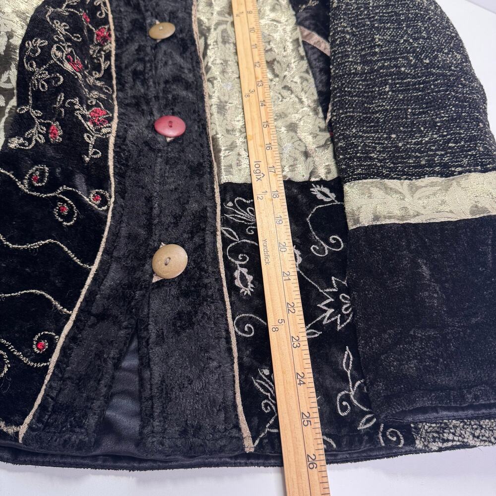 Vintage 90s Flashback Patch Work Button Up Jacket… - image 5
